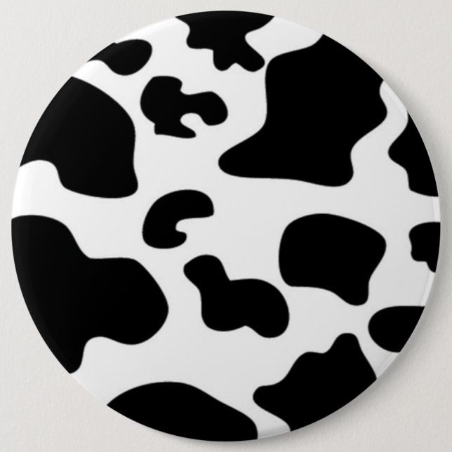 Black and White Cow print Pinback Button (Front)