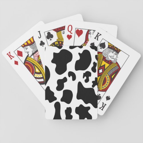 Black and White Cow print Playing Cards