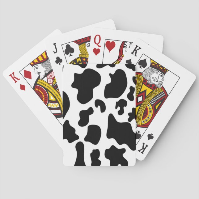 Black and White Cow print Poker Cards (Back)