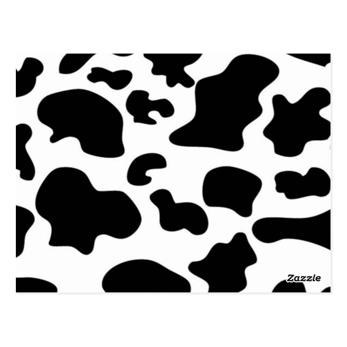 Black and White Cow print Postcard Zazzle