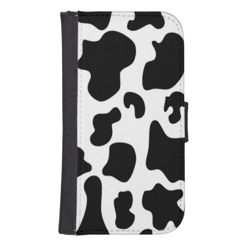 Black and White Cow print Wallet Phone Case For Samsung Galaxy S4