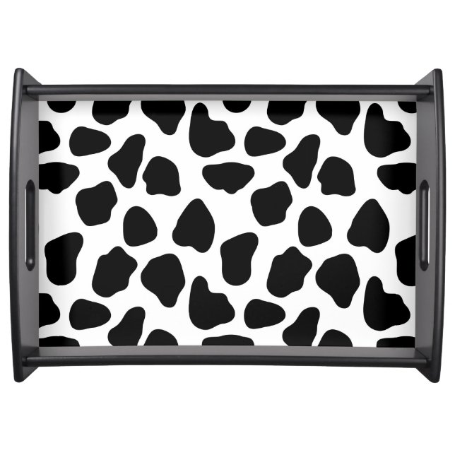 Black And White Cow Print Serving Tray (Front)