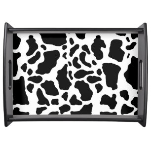 Black and White Cow Print Serving Tray