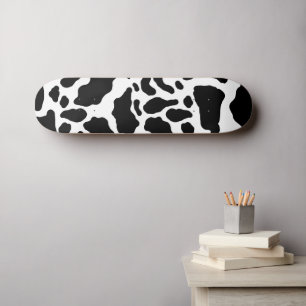 Black and White Cow Print Skateboard