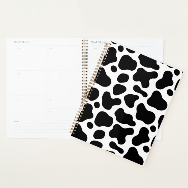Black and white Cow print spiral notebook (Display)