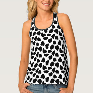 Black And White Cow Print Tank Top