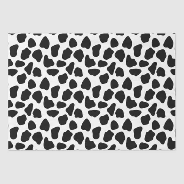 Black And White Cow Print Tissue Paper (Front)