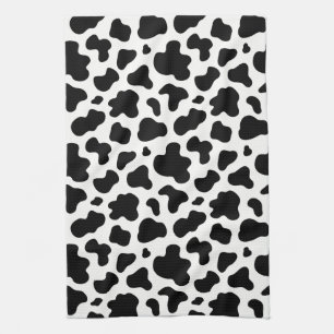 Black And White Cow Print Western Cowboy Southern Kitchen Towel
