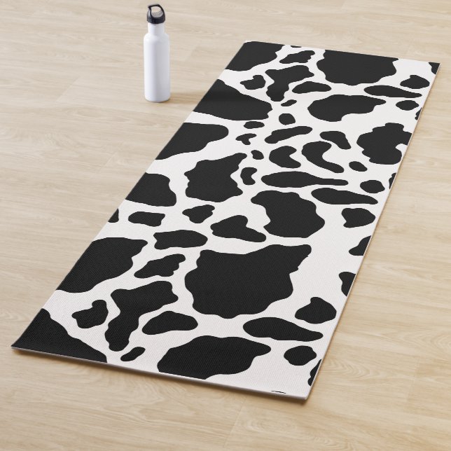 Black and White Cow Print Yoga Mat (In Situ)