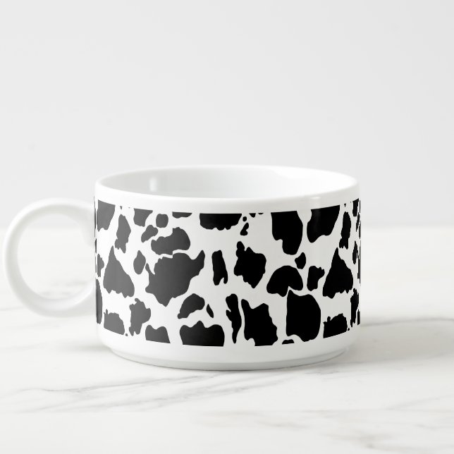 Black and White Cow Skin Animal Print Bowl (Right)