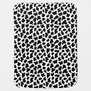 Black and white cow skin pattern baby blanket