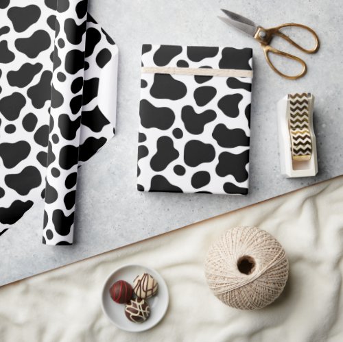 Black and White Cow Skin Wrapping Paper