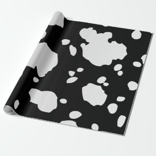 Black And White Cow Spots Animal Print Wrapping Paper