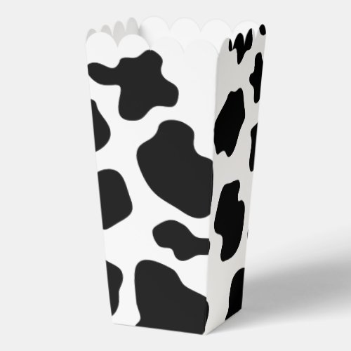 Black and white cow spots custom popcorn favor boxes