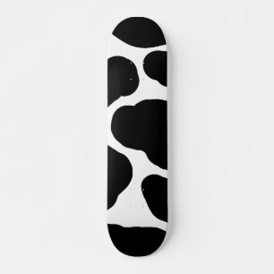 Black and White Cow Spots Minimalist Skateboard