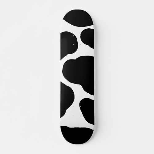 Black and White Cow Spots Minimalist   Skateboard