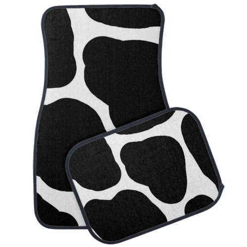 Black and White Cow Spots Pattern  Car Floor Mat