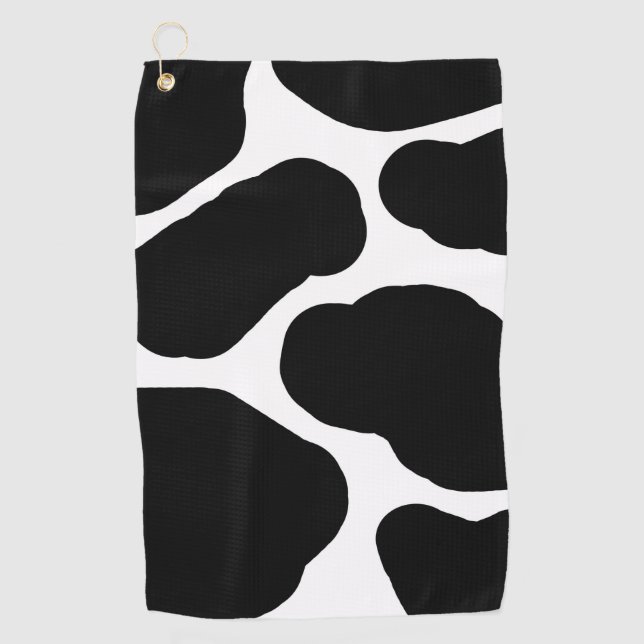 Black and White Cow Spots Pattern  Golf Towel (Front)