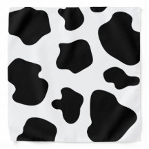 Black and white cow spots print bandana headband