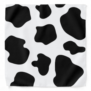Black and white cow spots print bandana headband