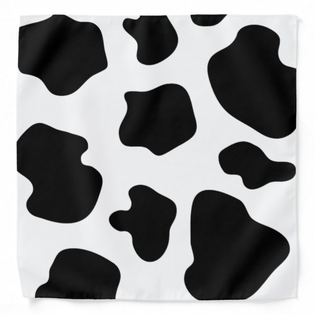 Black and white cow spots print bandana headband (Front)