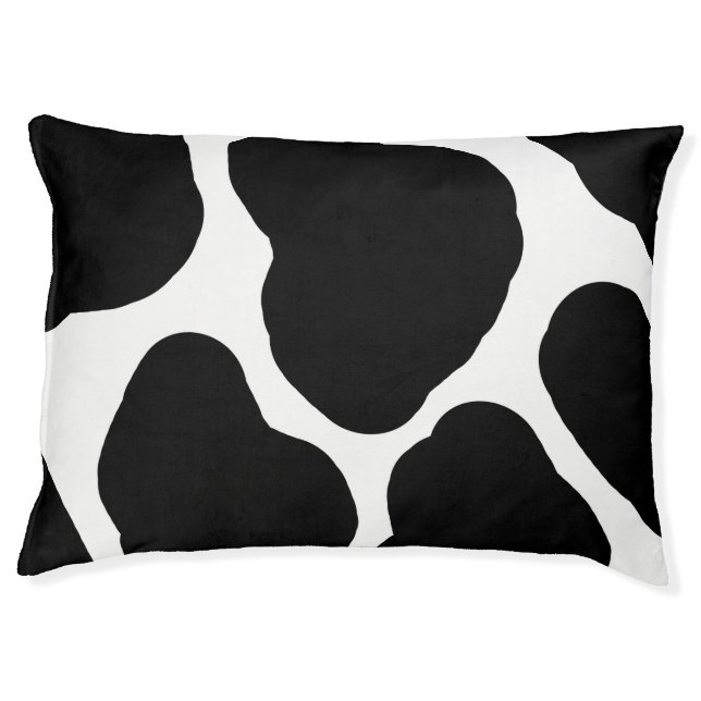 Black and White Cow Spots Southwestern Print Pet Bed (Front)