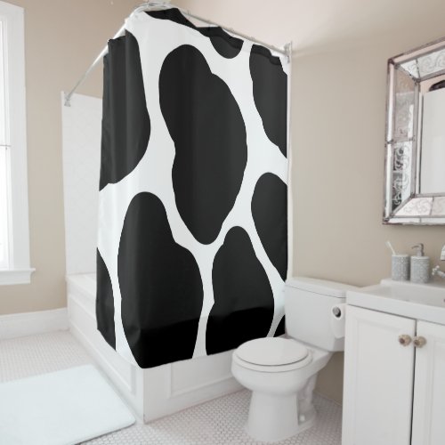 Black and White Cow Spots Southwestern Print  Shower Curtain