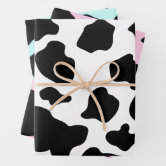 Cow Print Black and White Wrapping Paper Sheets