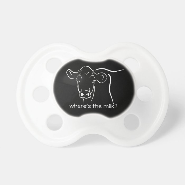 Black and White Cow Wheres the Milk? Pacifier