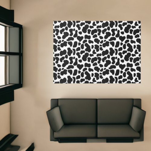Black and White Cowhide Cow Hide Patterned Rug