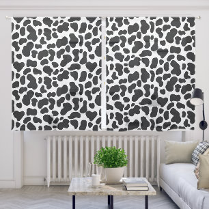 Black and White Cowhide Cow Hide Patterned Sheer Curtains