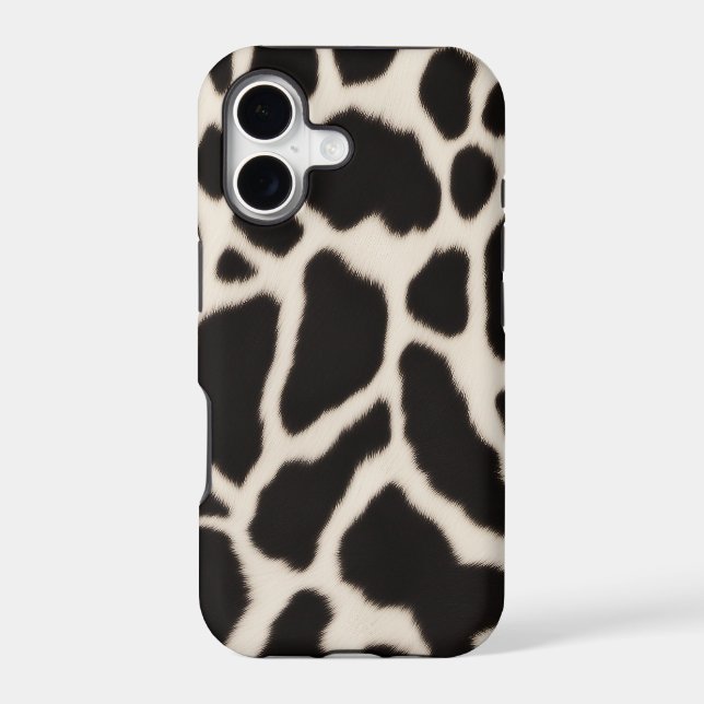 Black and white cowhide pattern iphone case (Back)