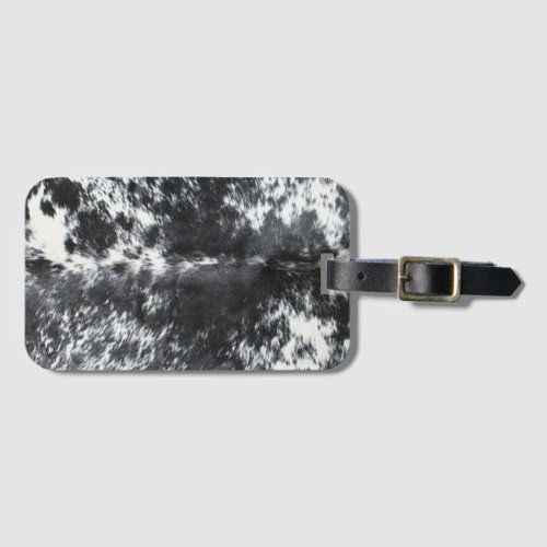 Black and White Cowhide vintage Print Luggage Tag