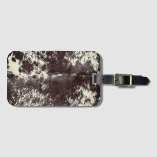 Black and White Cowhide vintage Print Luggage Tag