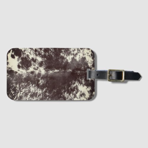 Black and White Cowhide vintage Print Luggage Tag