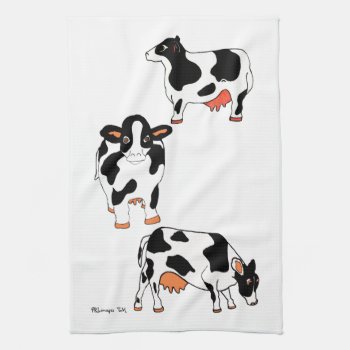 Black And White Cows Kitchen Towel by PRLimagesBlueSkyFarm at Zazzle