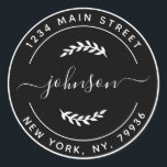 Black and White Create Your Own Stickers<br><div class="desc">Create Your Own Round Return Address White Black Classic Round Sticker</div>