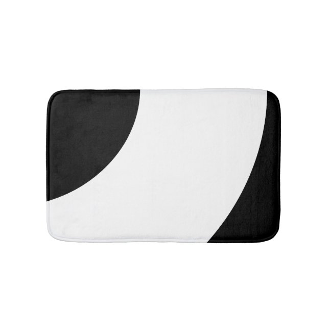 Black and White Creative Brush Strokes Bathroom Mat (Front)