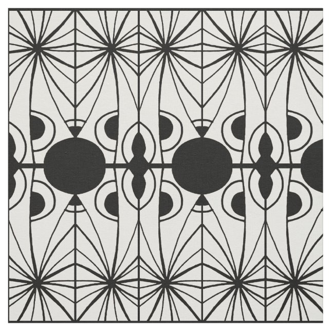 Black and White Creative Pattern Fabric (Swatch)