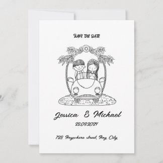 Black and white Creative wedding invitation 🎶