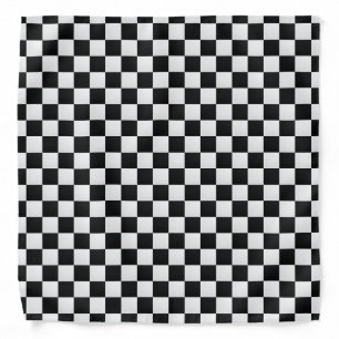 Black and White Crocodile Skin Print Chess Bandana