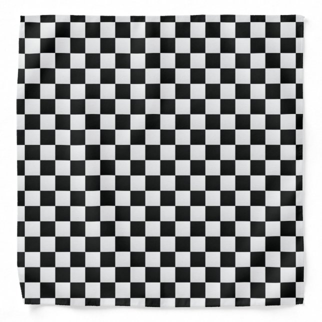 Black and White Crocodile Skin Print Chess Bandana (Front)