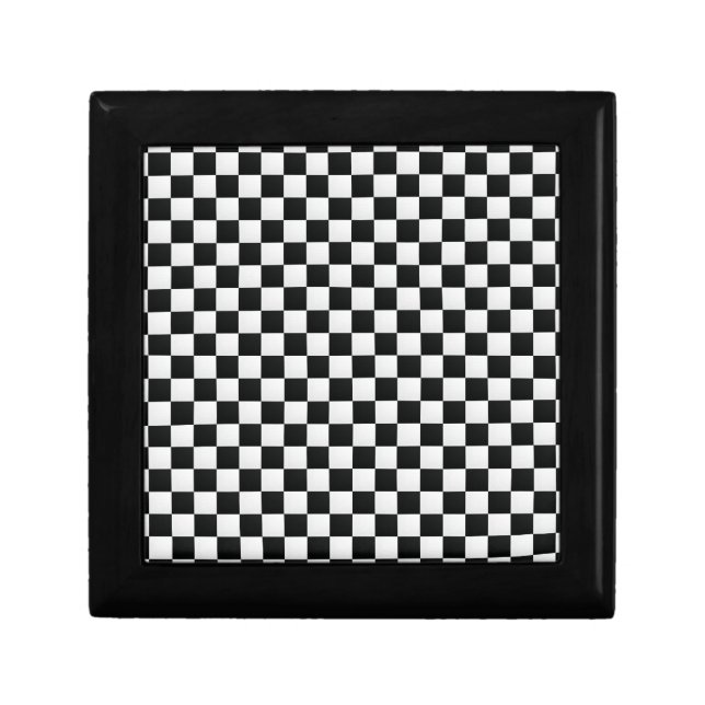 Black and White Crocodile Skin Print Chess Gift Box (Front)