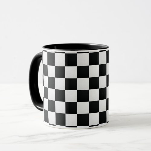 Black and White Crocodile Skin Print Chess Mug