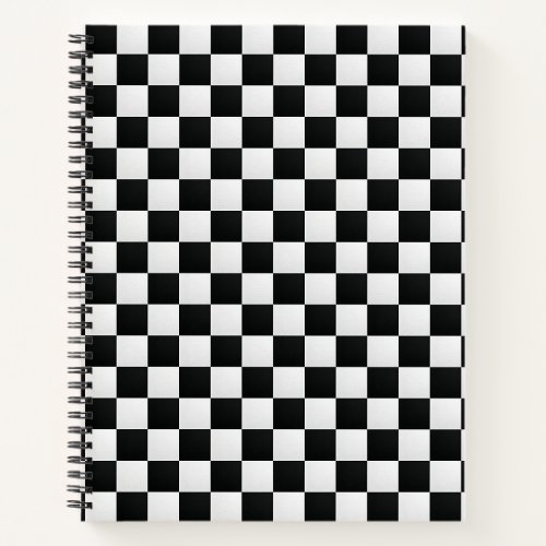 Black and White Crocodile Skin Print Chess Notebook