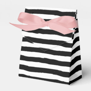 Black and White Crooked Stripe Pattern Favor Boxes
