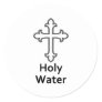 Black and White Cross Christianity Holy Water Classic Round Sticker