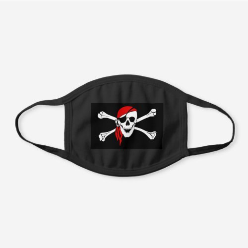 black and white crossbones pirate skull black cotton face mask
