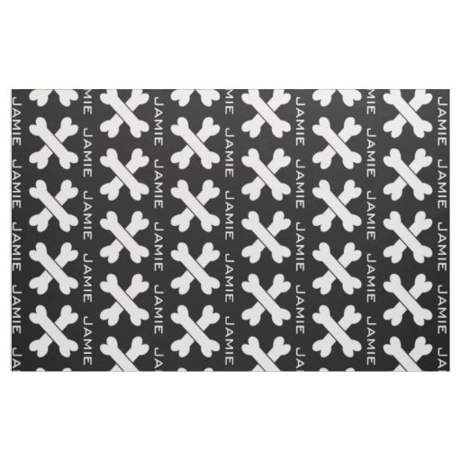 Black and White Crossed Bones Personalized Pattern Fabric