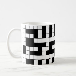Black and White Crossword Coffee Mug